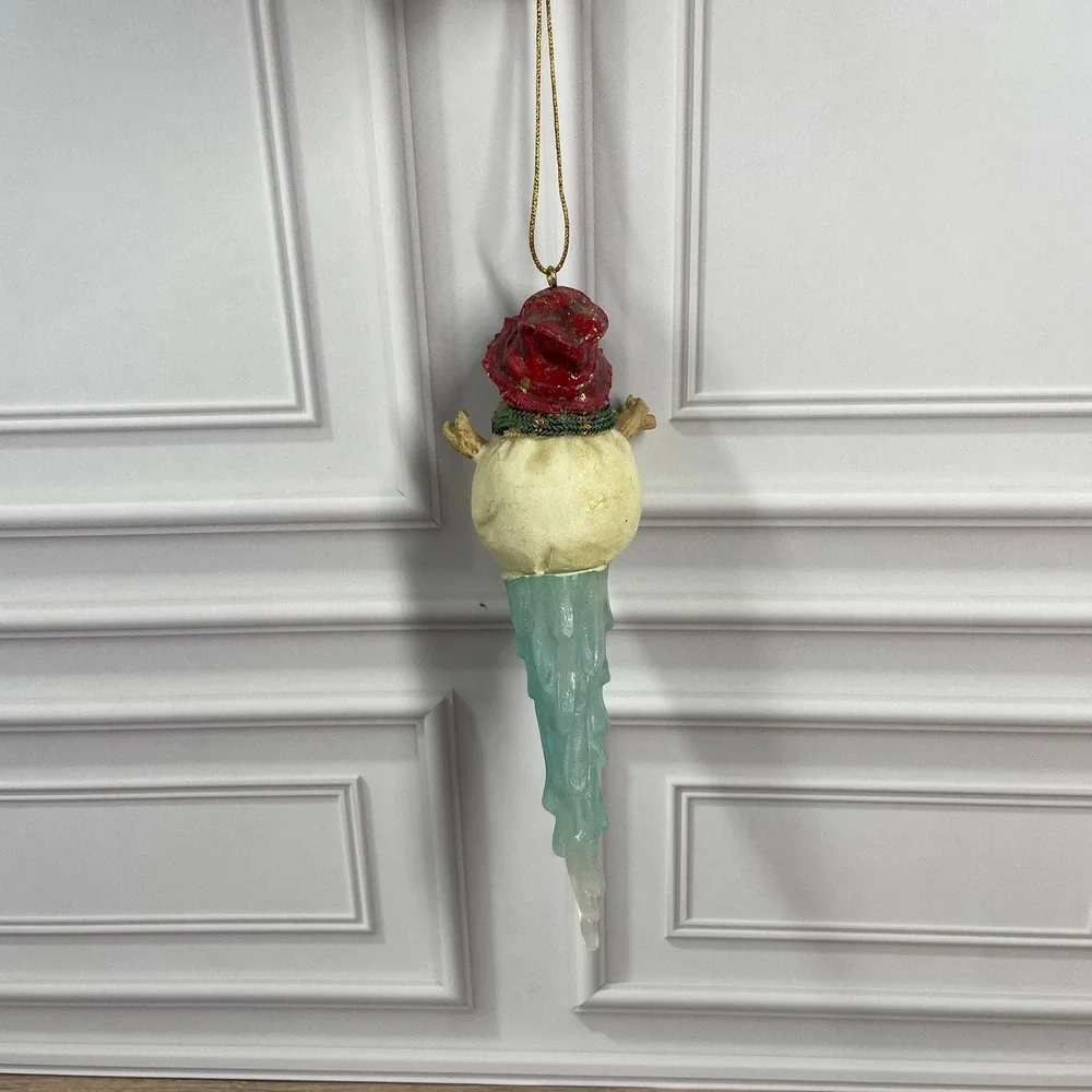 Christmas Tree Ornaments Set of 2 Melting Snowman and Sleigh Festive Decoration‎